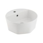Seramiksan - STELLA MAT BEYAZ TEZGAH ÜSTÜ LAVABO BATARYA DELİKLİ 42CM